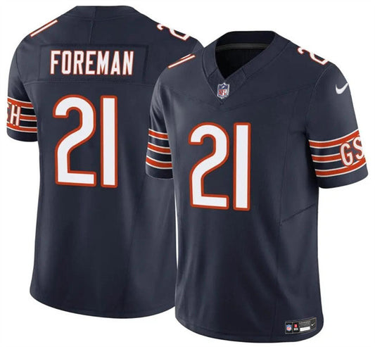 Men's Chicago Bears #21 D'Onta Foreman Navy 2023 F.U.S.E. Football Stitched Jersey