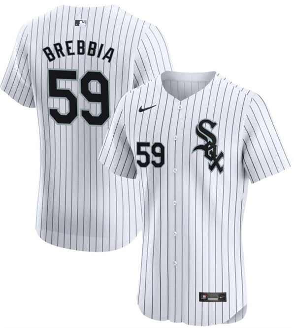 Men's Chicago White Sox #59 John Brebbia White Elite Baseball Stitched Jersey