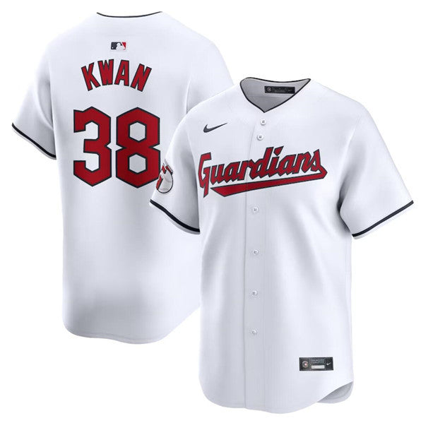 Men's Cleveland Guardians #38 Steven Kwan White Home Limited Baseball Stitched Jersey