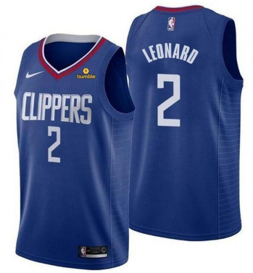 Men's Clippers #2 Kawhi Leonard Blue Stitched Basketball Jersey