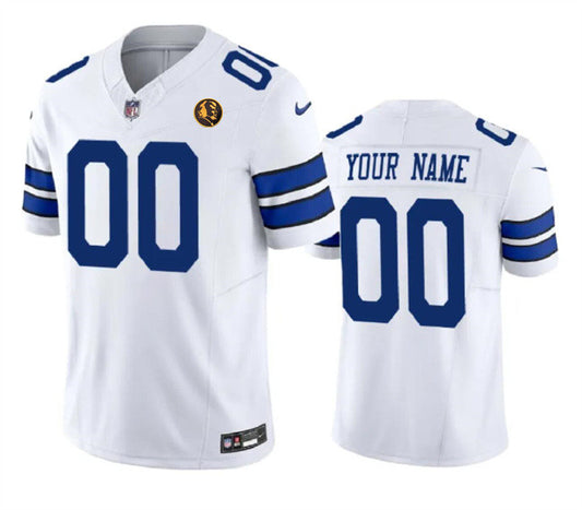 Men's Dallas Cowboys Active Player Custom White 2023 F.U.S.E. With John Madden Patch Vapor Limited Football Stitched Jersey