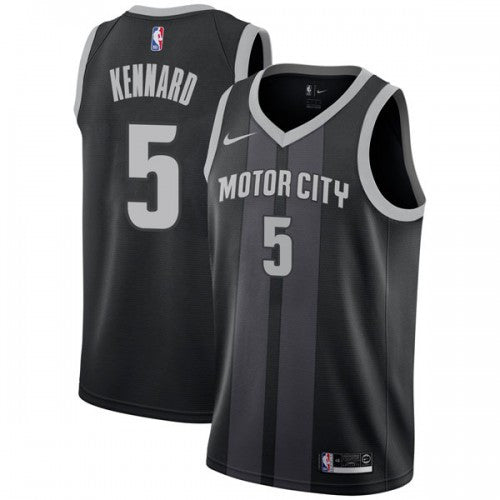 Men's Detroit Pistons #5 Luke Kennard Black Stitched Basketball Jersey