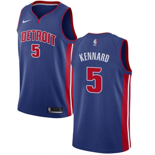 Men's Detroit Pistons #5 Luke Kennard Blue Stitched Basketball Jersey