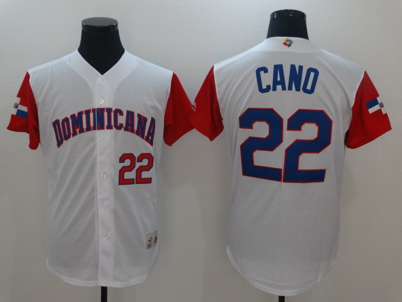 Men's Dominican Republic Baseball 22 Robinson Cano White 2017 World Baseball Classic Jersey