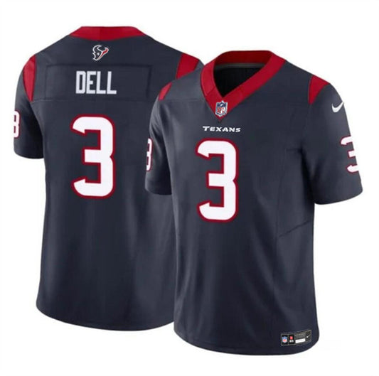 Men's Houston Texans #3 Tank Dell Navy 2023 F.U.S.E. Untouchable Football Stitched Jersey