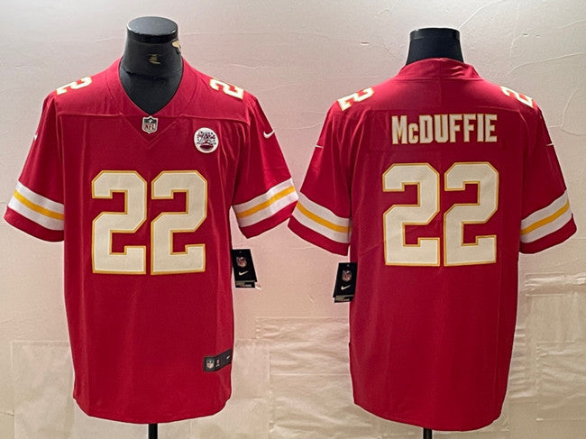 Men's Kansas City Chiefs #22 Trent McDuffie Red Vapor Untouchable Limited Football Stitched Jersey