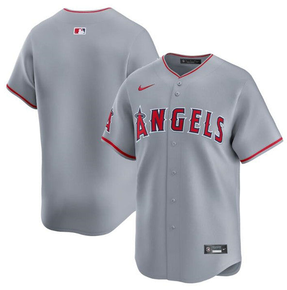 Men's Los Angeles Angels Blank Gray Away Limited Baseball Stitched Jersey