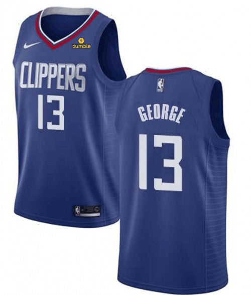 Men's Los Angeles Clippers #13 Paul George Blue Stitched Basketball Jersey