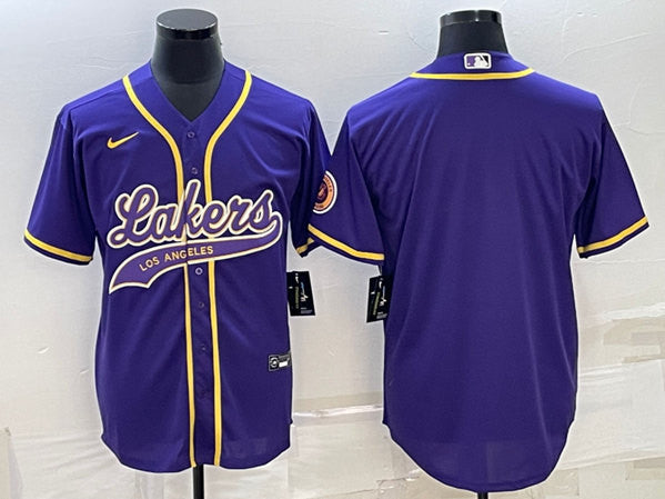 Men's Los Angeles Lakers Blank Purple Cool Base Stitched Baseball Basketball Jersey