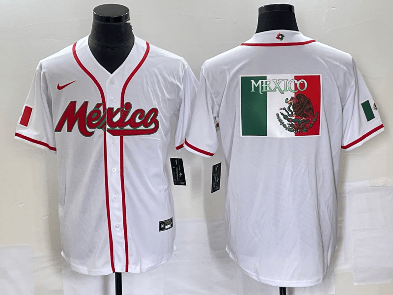 Men's Mexico Baseball 2023 White World Baseball Classic Team Big Logo Stitched Jersey