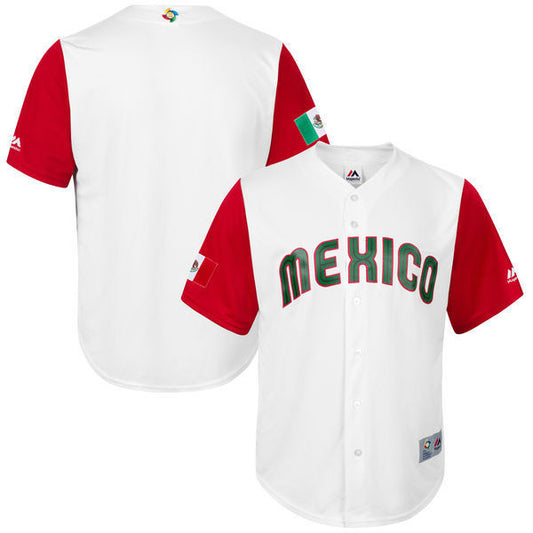 Men's Mexico Baseball Majestic White 2017 World Baseball Classic Jersey