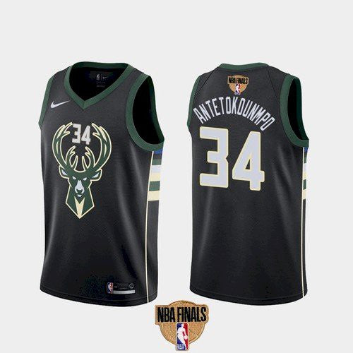 Men's Milwaukee Bucks #34 Giannis Antetokounmpo Finals Stitched Basketball Jersey (Check description if you want Women or Youth size)