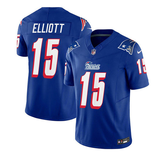 Men's New England Patriots #15 Ezekiel Elliott Blue 2023 F.U.S.E. Limited Football Stitched Jersey