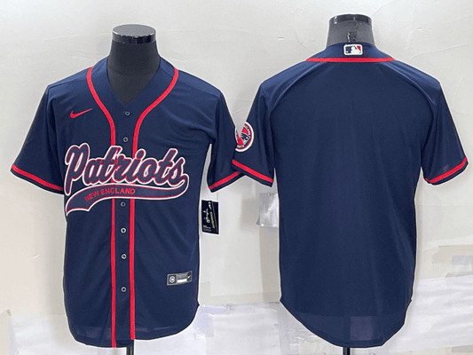 Men's New England Patriots Blank Navy Blue Stitched Cool Base Baseball Jersey