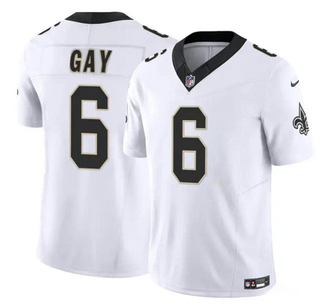 Men's New Orleans Saints #6 Gay White 2023 F.U.S.E. Limited Football Stitched Jersey