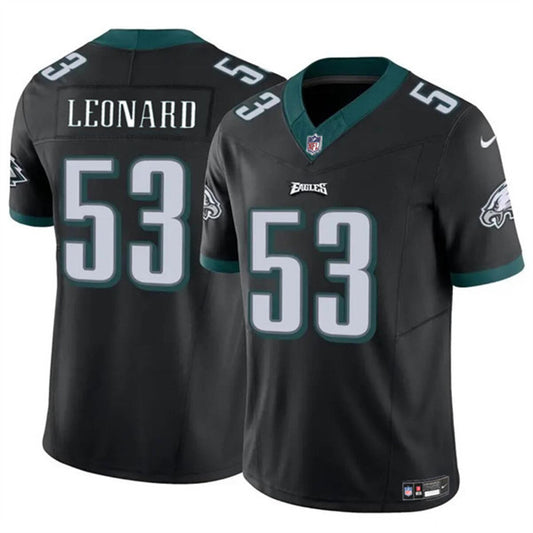 Men's Philadelphia Eagles #53 Shaquille Leonard Black 2023 F.U.S.E. Untouchable Limited Football Stitched Jersey