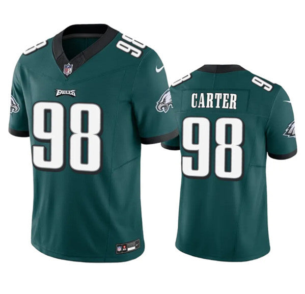 Men's Philadelphia Eagles #98 Jalen Carter Green 2023 F.U.S.E. Untouchable Football Stitched Jersey