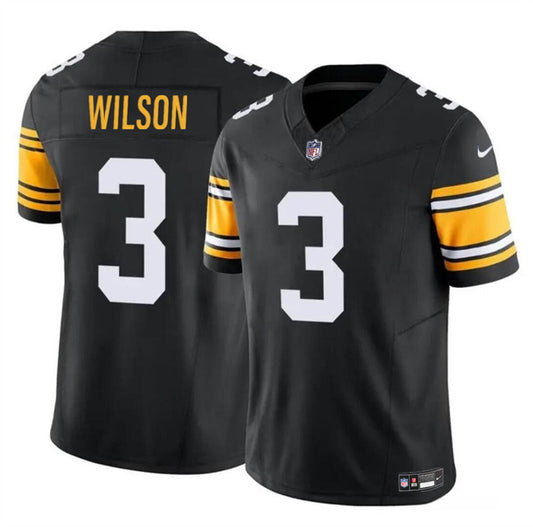 Men's Pittsburgh Steelers #3 Russell Wilson Black F.U.S.E. Untouchable Limited Football Stitched Jersey