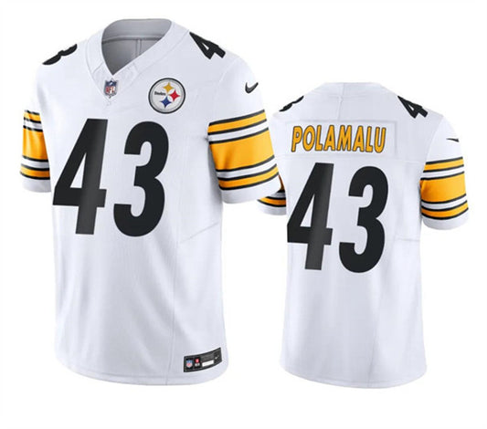 Men's Pittsburgh Steelers #43 Troy Polamalu White 2023 F.U.S.E. Untouchable Color Rish Limited Football Stitched Jersey