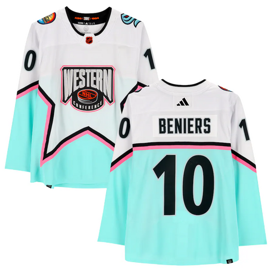 Men's #10 Matty Beniers 2023 White All-Star Game Stitched Hockey Jersey