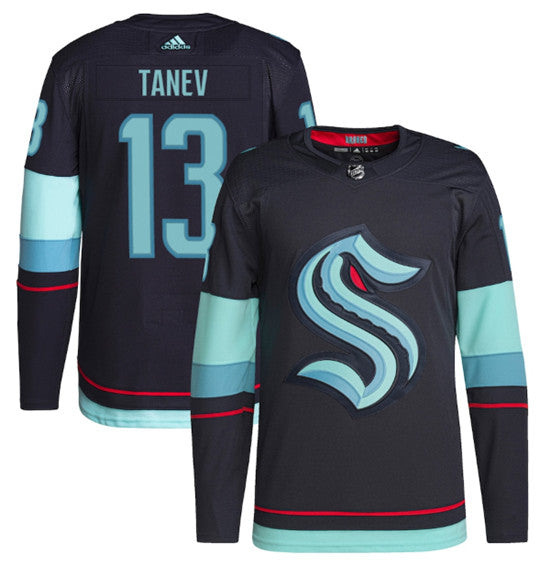 Men's #13 Brandon Tanev Navy Stitched Hockey Jersey