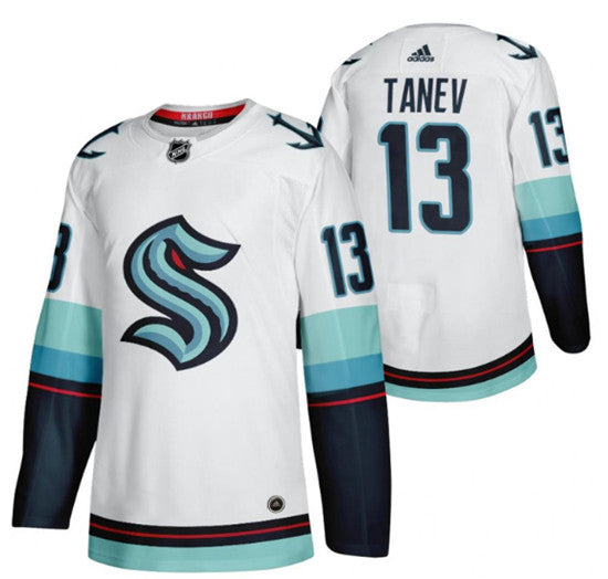 Men's #13 Brandon Tanev White Stitched Hockey Jersey