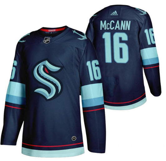 Men's #16 Jared McCann Navy Stitched Hockey Jersey