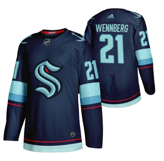 Men's #21 Alex Wennberg Navy Stitched Hockey Jersey