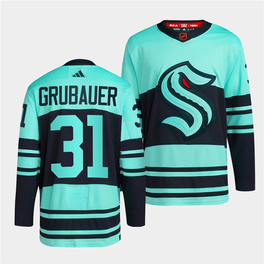 Men's #31 Philipp Grubauer Ice Blue 2022-23 Reverse Retro Stitched Hockey Jersey