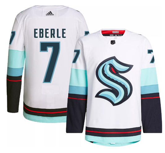 Men's #7 Jordan Eberle White Stitched Hockey Jersey