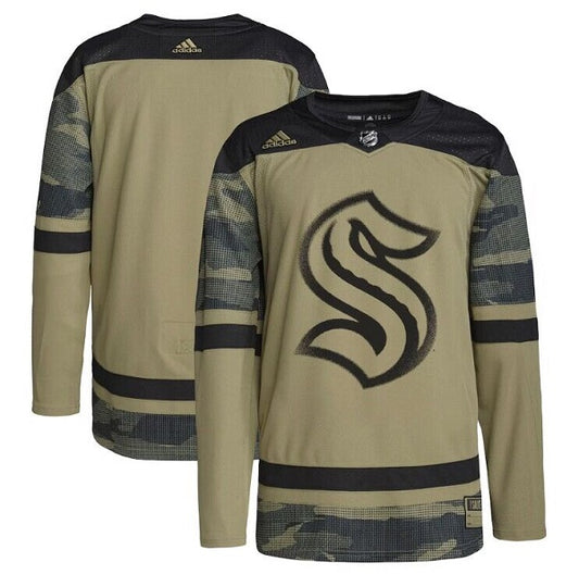 Men's Blank Olive Salute To Service Stitched Hockey Jersey