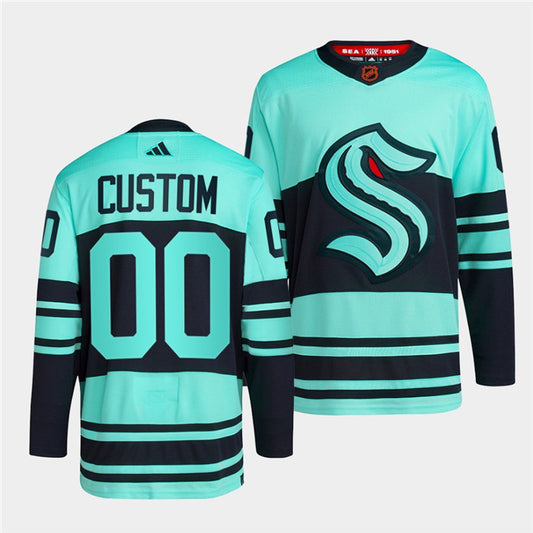 Men's Custom Ice Blue 2022-23 Reverse Retro Stitched Hockey Jersey