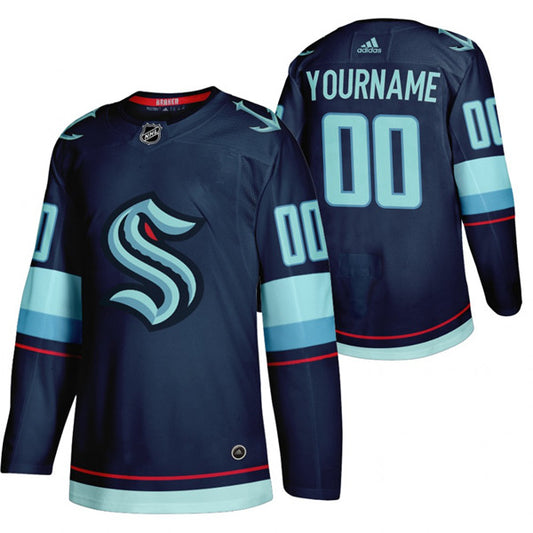 Men's Custom Navy Stitched Hockey Jersey