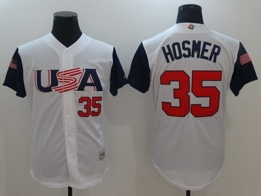 Men's USA Baseball 35 Eric Hosmer White 2017 World Baseball Classic Jersey