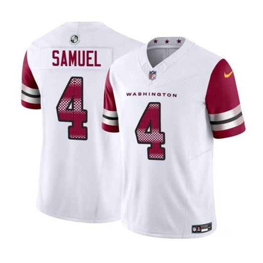 Men's Washington Commanders #4 Curtis Samuel White 2023 F.U.S.E. Limited Football Stitched Jersey