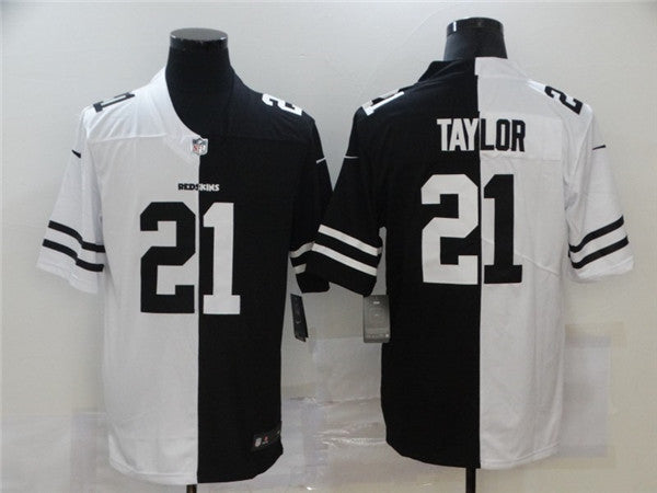 Men's Washington Football Team #21 Sean Taylor Black White Split 2020 Stitched Jersey