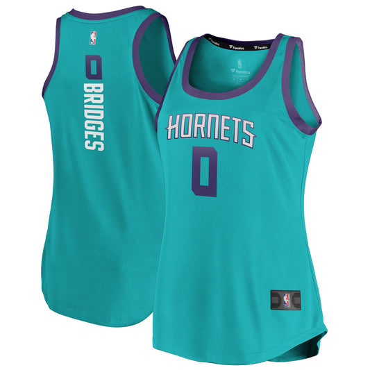 Miles Bridges Charlotte Hornets Branded Women's Fast Break Team Tank Basketball Jersey - Icon Edition - Teal