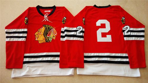 Mitchell And Ness 1960-61 Blackhawks #2 Duncan Keith Red Stitched Hockey Jersey