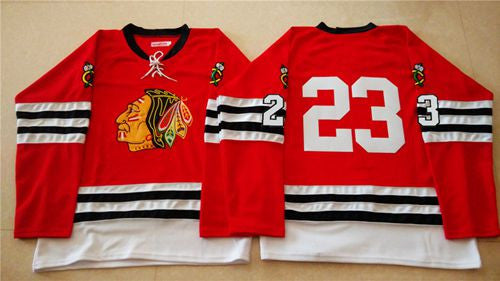 Mitchell And Ness 1960-61 Blackhawks #23 Kris Versteeg Red Stitched Hockey Jersey