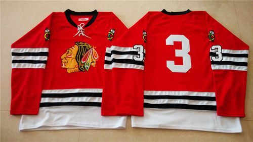 Mitchell And Ness 1960-61 Blackhawks #3 Keith Magnuson Red Stitched Hockey Jersey