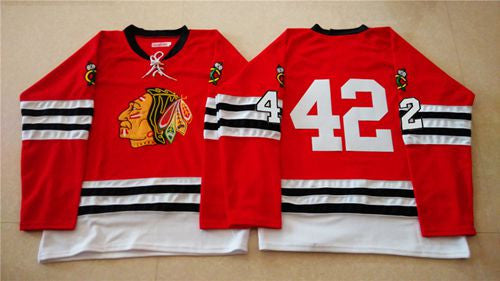 Mitchell And Ness 1960-61 Blackhawks #42 Joakim Nordstrom Red Stitched Hockey Jersey