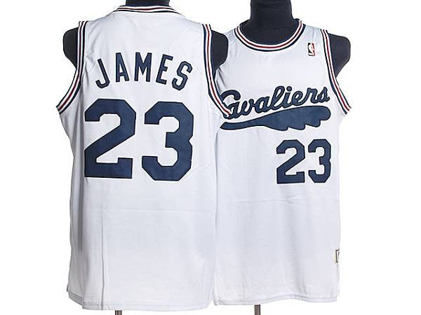 Mitchell and Ness Cavaliers #23 LeBron James White Throwback Stitched Basketball Jersey