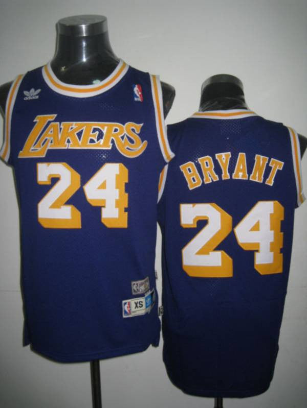 Mitchell and Ness Lakers #24 Kobe Bryant Purple Stitched Throwback Basketball Jersey