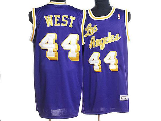 Mitchell and Ness Lakers #44 Jerry West Stitched Purple Throwback Basketball Jersey