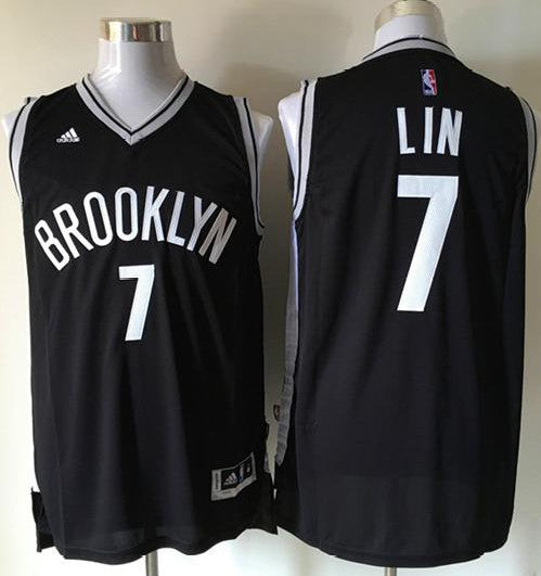 Nets #7 Jeremy Lin Black Road Stitched Basketball Jersey