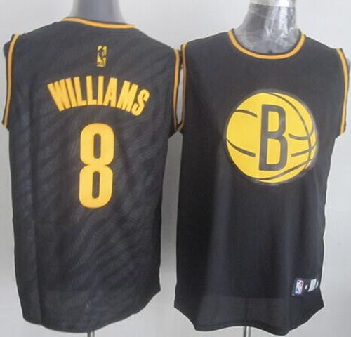 Nets #8 Deron Williams Black Precious Metals Fashion Stitched Basketball Jersey