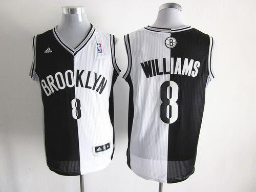 Nets #8 Deron Williams Black/White Split Fashion Stitched Basketball Jersey