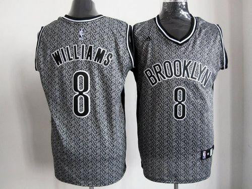 Nets #8 Deron Williams Grey Static Fashion Stitched Basketball Jersey