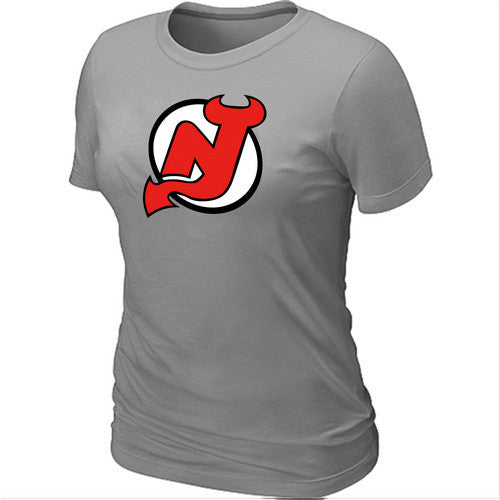 New Hockey Jersey Devils Big & Tall Women's Logo L.Grey T-Shirt