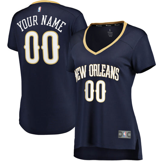 New Orleans Pelicans Branded Women's Fast Break Custom Basketball Jersey Navy - Icon Edition